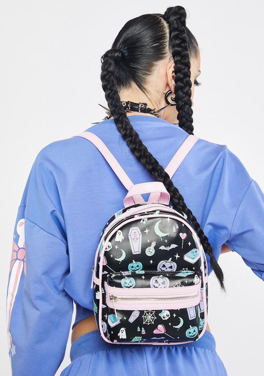 cute but deadly mini backpack Trickz N Treatz Pastel Goth Print Mini Backpack – Dolls Kill