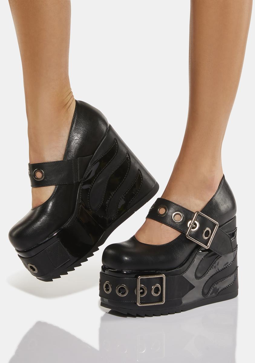 Lamoda Black Flame New Me Platform Mary Janes