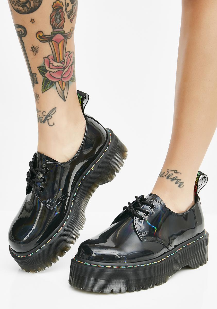 Dr. Martens 1461 Rainbow Patent Quad Shoes â Dolls Kill