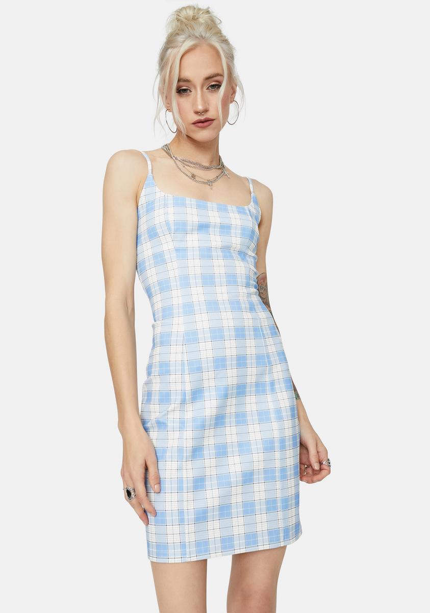 Plaid Pastel Cami Bodycon Mini Dress