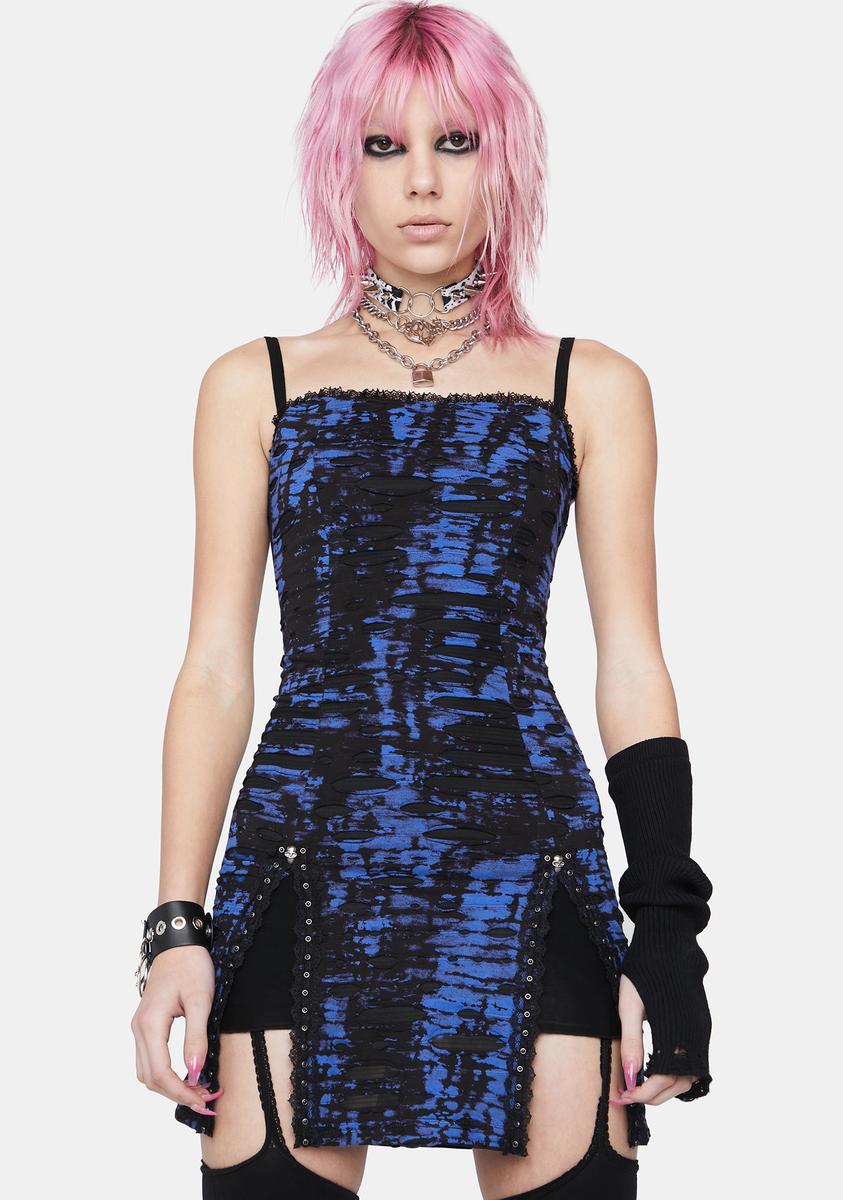 punk dresses Punk Rave Abstract Print Mini Slip Dress