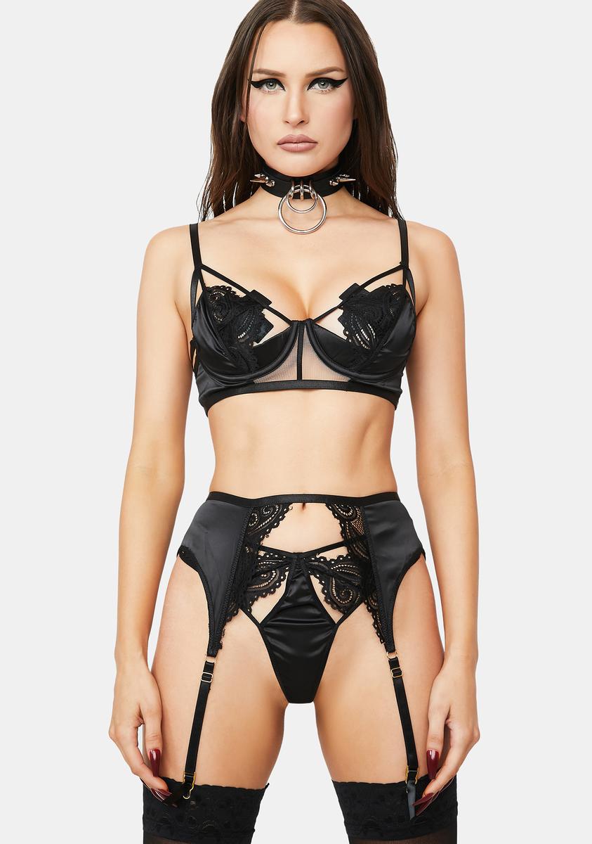 Oh La La Cheri Ivy Art Deco Lingerie Set - Black  Dolls Kill
