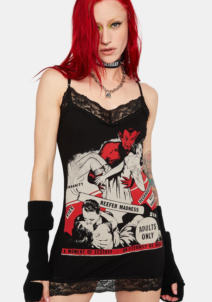 Se7en Deadly Refer Madness Cami Mini Dress - Black Dolls Kill Se7en Deadly Refer Madness Cami Mini Dress - Black Dolls Kill