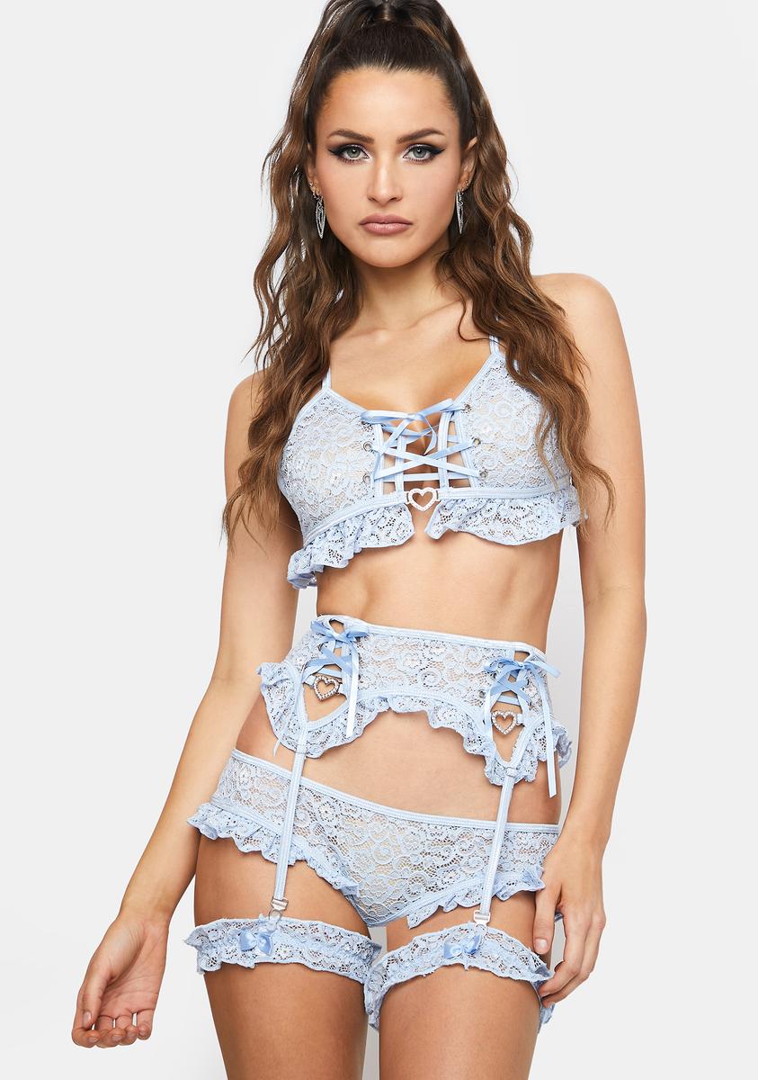 Four Piece Lace Bra Panty Garter Lingerie Set - Light Blue Dolls Kill Four Piece Lace Bra Panty Garter Lingerie Set - Light Blue Dolls Kill