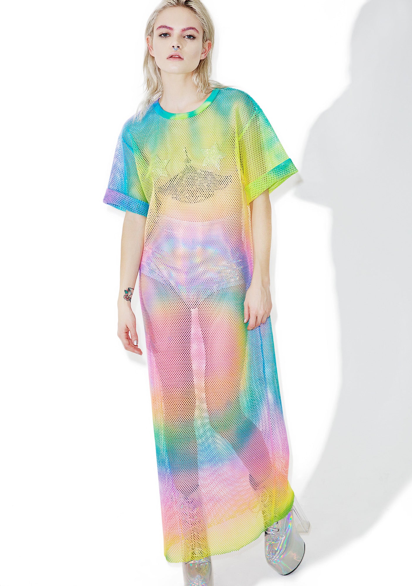 Tie Dye Mesh Maxi Dress – Dolls Kill