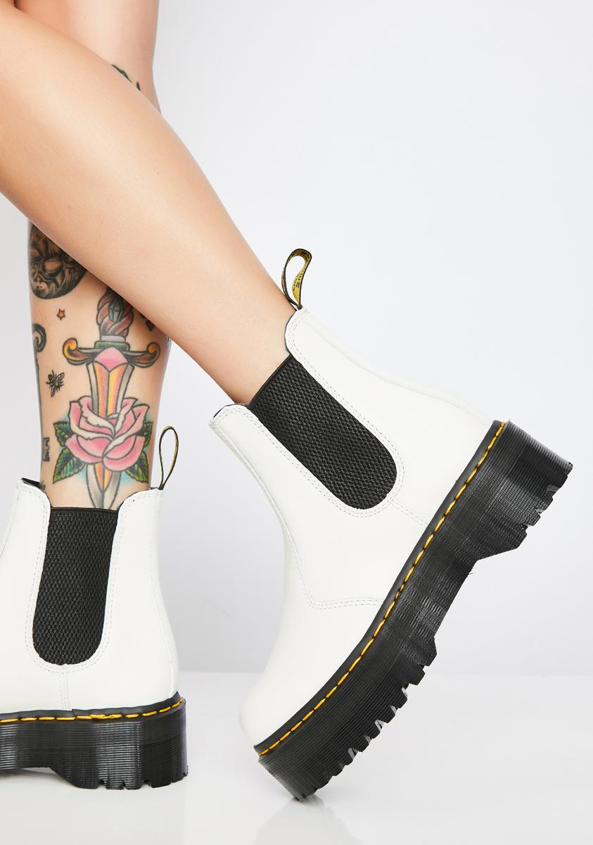 Martens 2976 White Chelsea Quad Boots – Dolls Kill