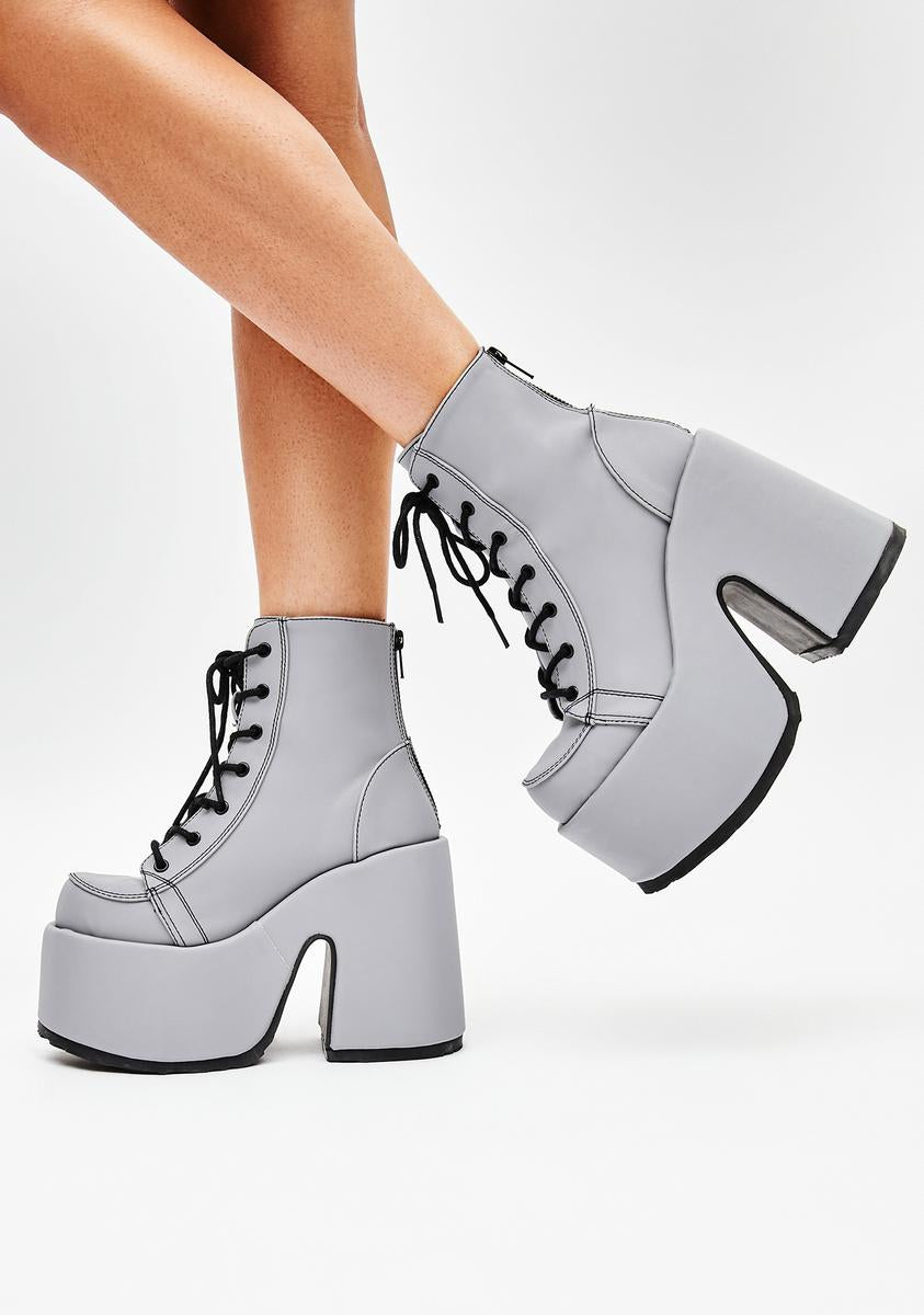 Demonia Reflective Rave Royalty Platform Boots – Dolls Kill