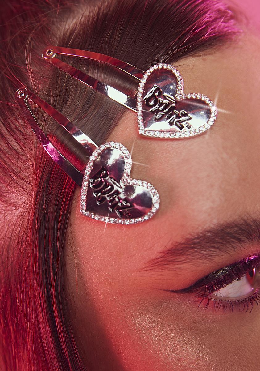 Bratz hair clips dolls kill Dolls Kill x Bratz Rhinestone Logo Hair Pins - Silver main image 2