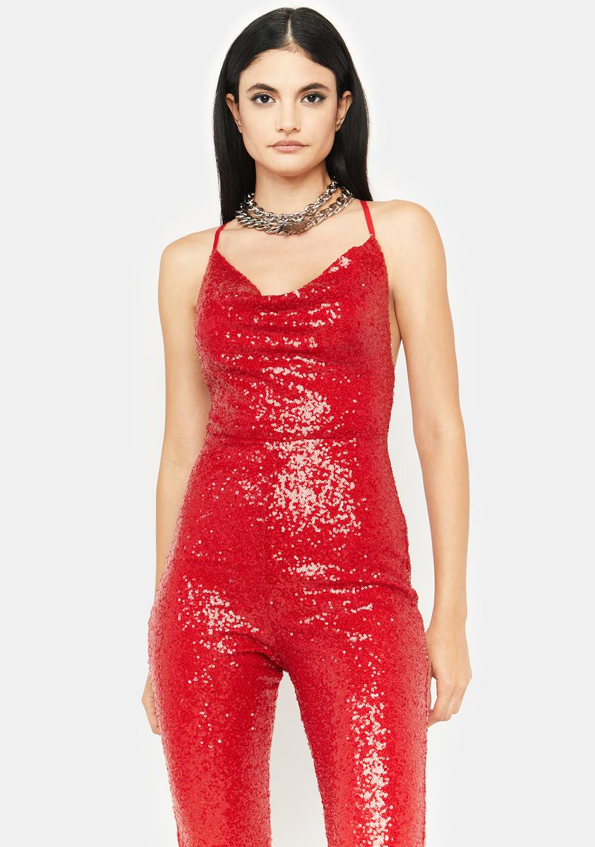 dress the population red sequin jumpsuit Charlie Jumpsuit