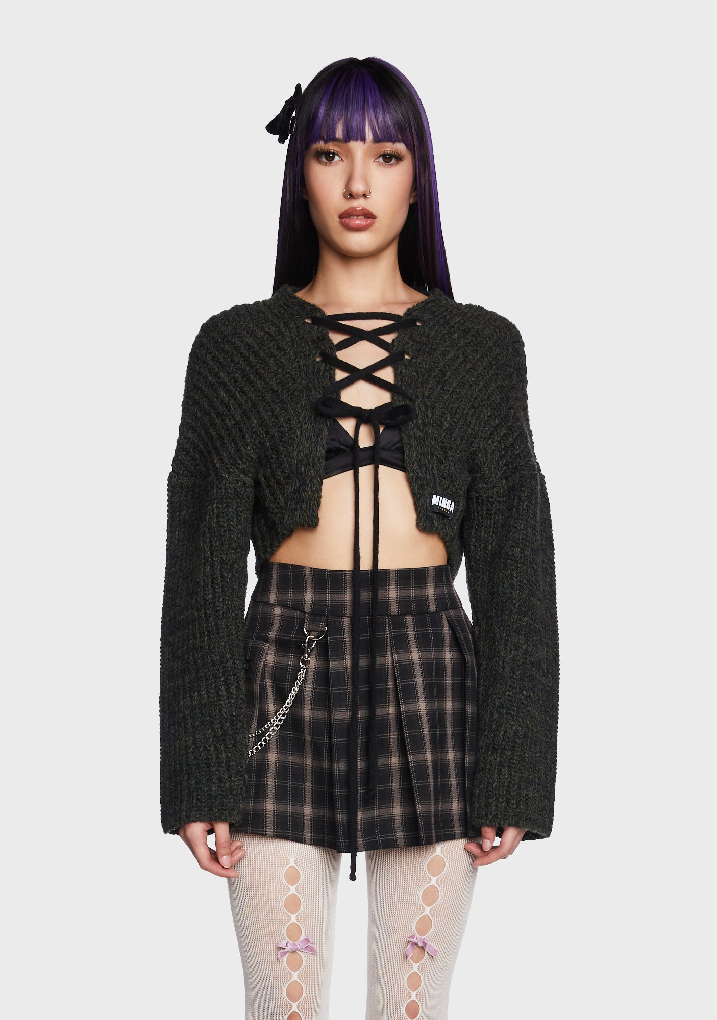 Lace online up cardigan