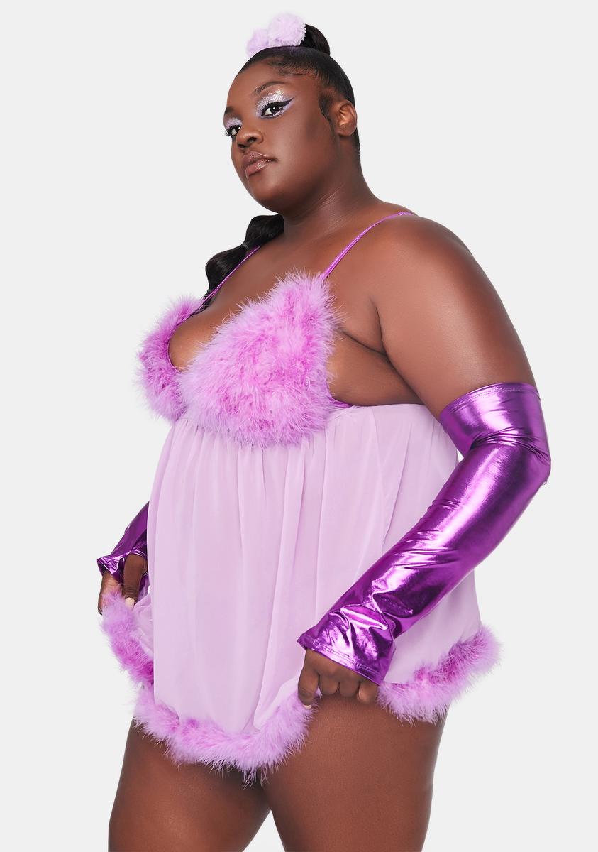 Plus Size Halloween Dolls Kill Sexy Fembot Costume Set - Purple Plus Size Halloween Dolls Kill Sexy Fembot Costume Set - Purple