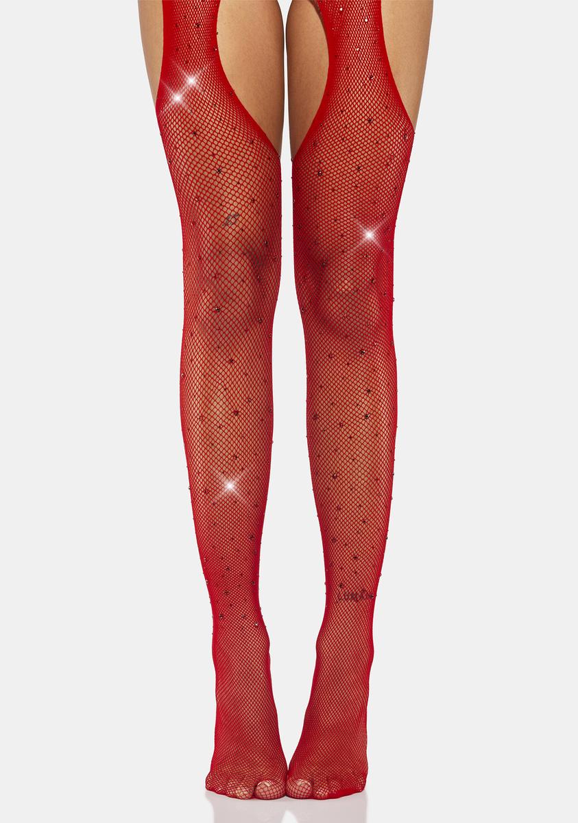 Rhinestone RED Fishnets 