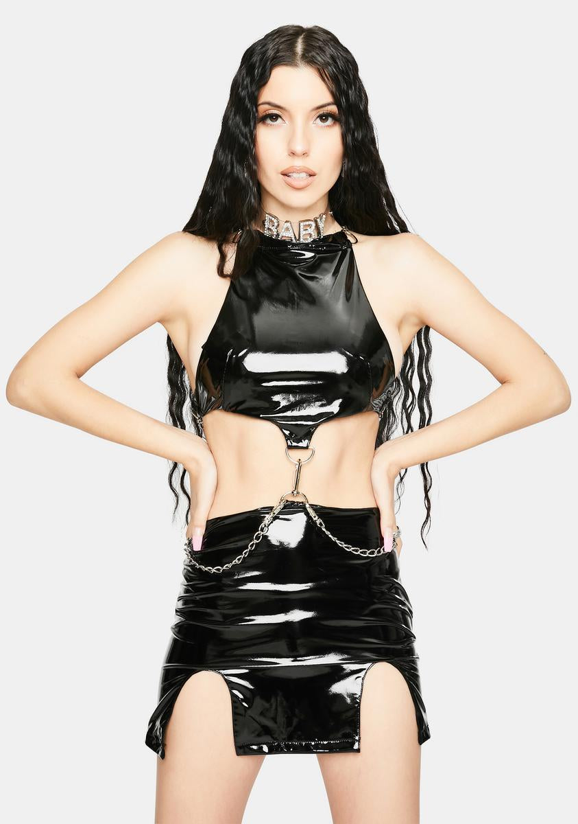 Forbidden Clothing Lilith Patent Chain Mini Dress Dolls Kill Forbidden Clothing Lilith Patent Chain Mini Dress Dolls Kill