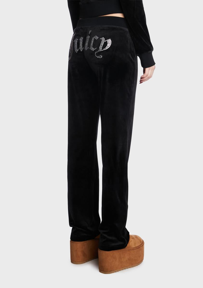 Women's Juicy Couture OG Big Bling Velour Track Pants