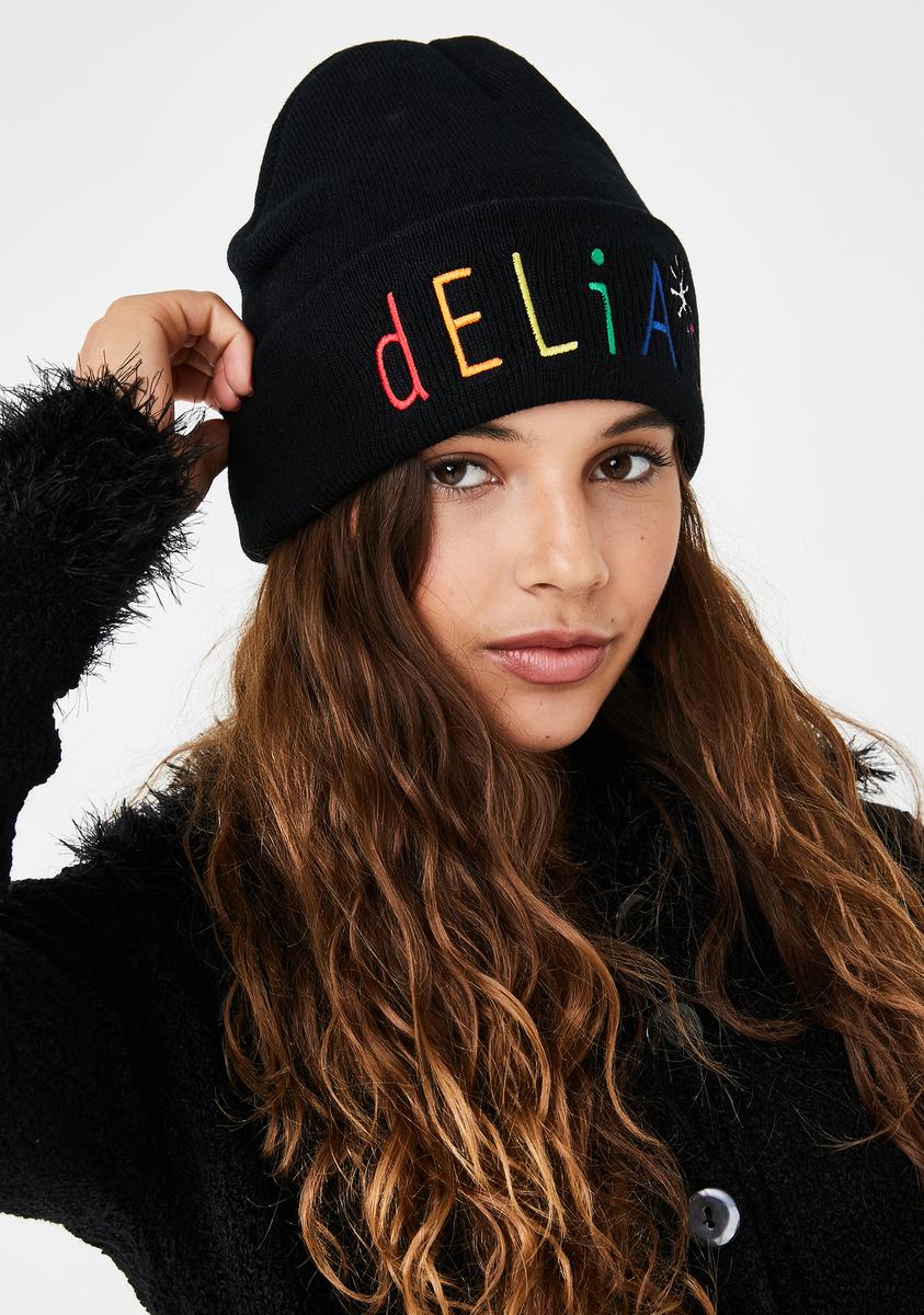 Delias Embroidered Beanie Hat – Dolls Kill display picture 1