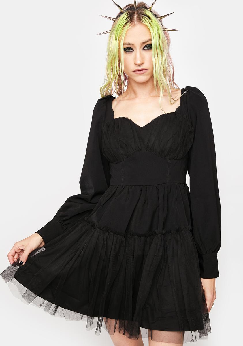 mini rave dress Punk Rave Classic Long Sleeve Mini Dress