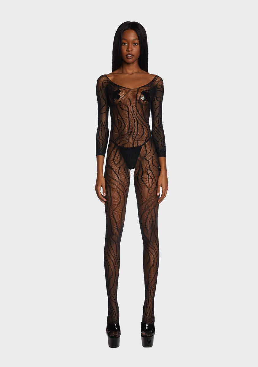 bodystocking Tiger Print Fishnet Bodystocking - Black – Dolls Kill