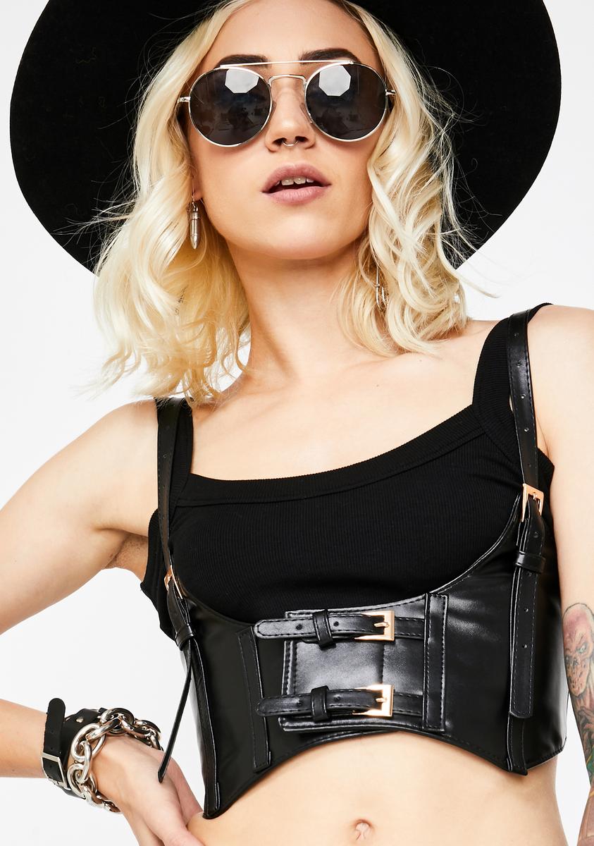 Vegan Leather Buckle Strap Corset Harness Dolls Kill