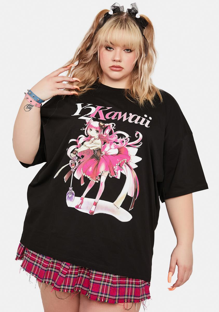 kawaii t shirt dress Kawaii Rabbit Graphic T-Shirt Dress White Short Sleeve Tee with Sheer