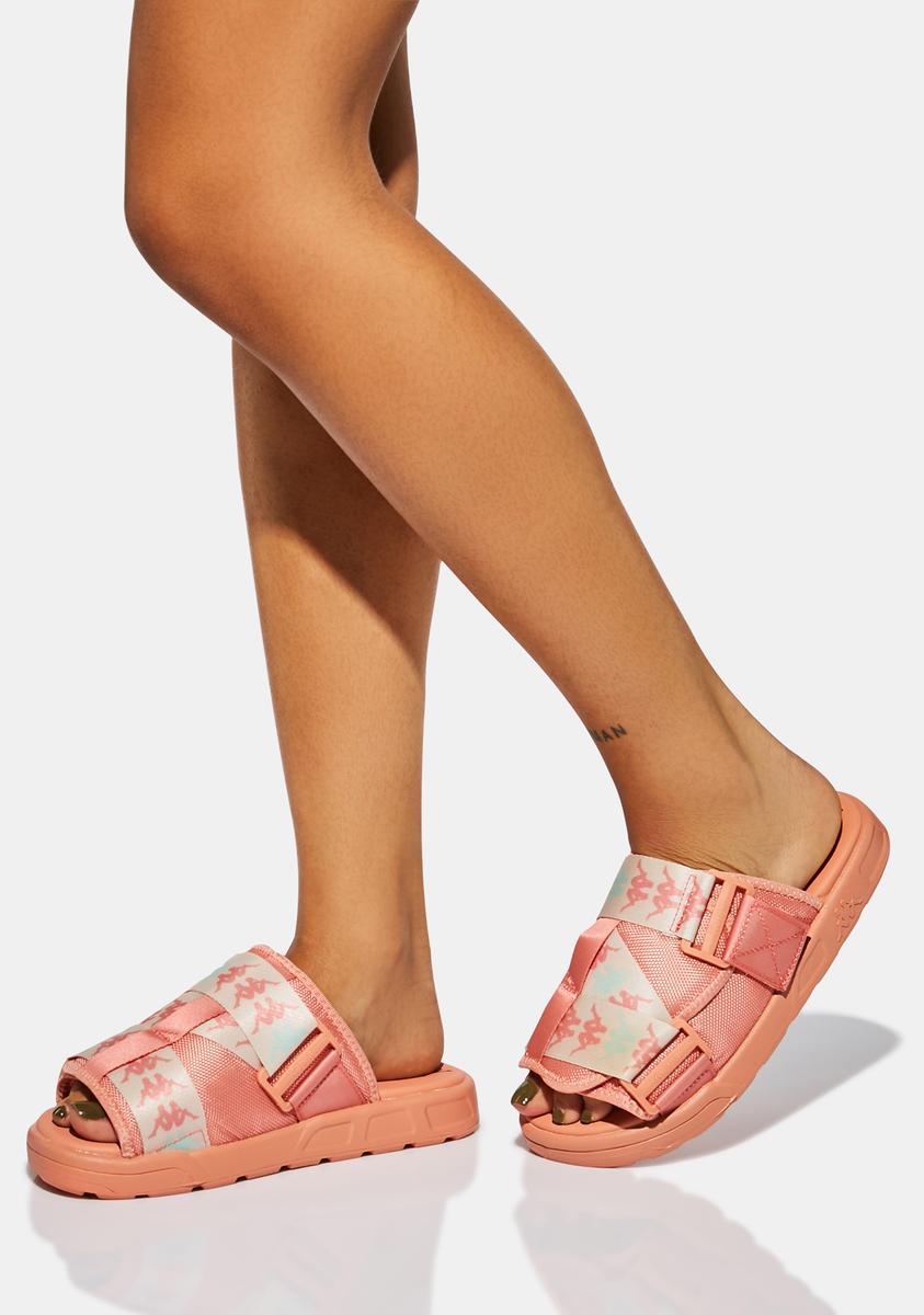 Kappa Pink Dusty Green 222 Banda Mitel Slides – Dolls Kill