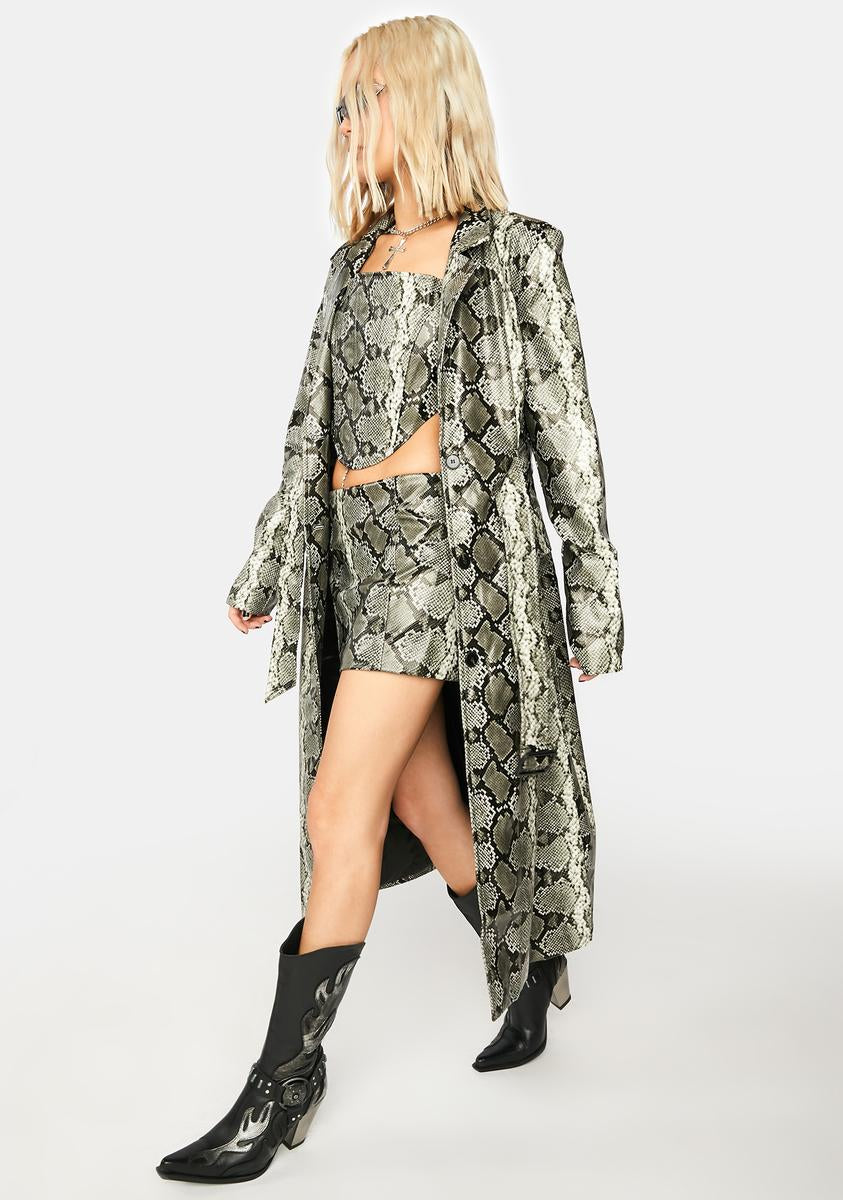 Snakeskin trench online