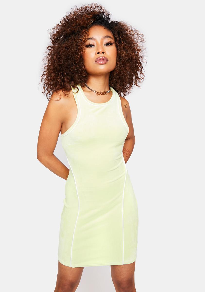 High Neck Reverse Seam Bodycon Dress - Yellow Dolls Kill High Neck Reverse Seam Bodycon Dress - Yellow Dolls Kill