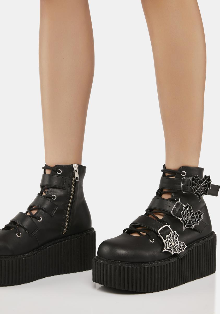 Black Suede Creepers Demonia Creeper 502s Demonia Creeper Boots V