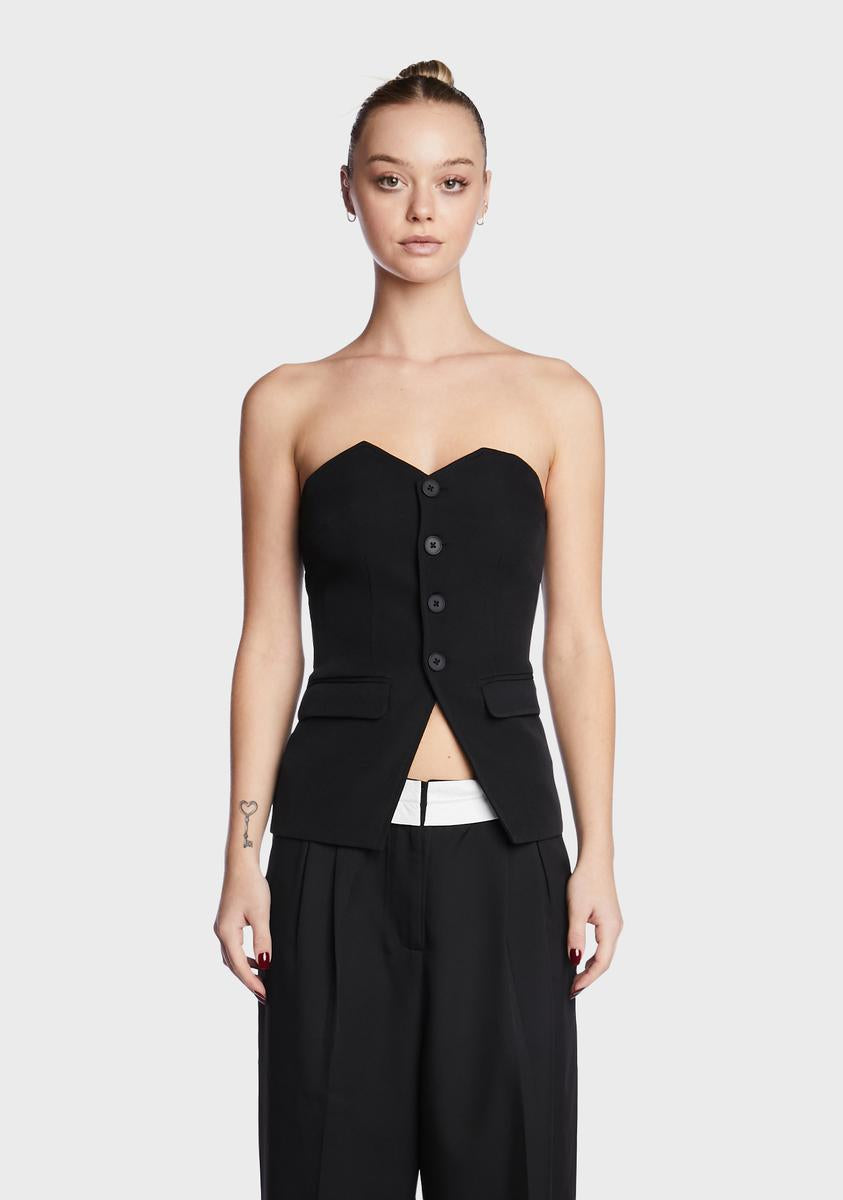 4TH & RECKLESS Tailored Strapless Top - Black – Dolls Kill