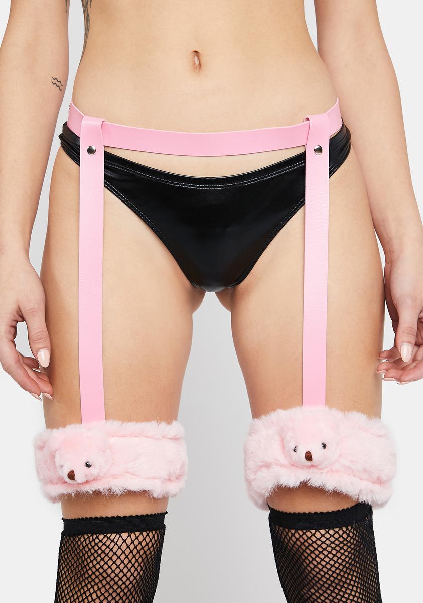 Devil666ish Teddy Bear Garter Belt - Pink  Dolls Kill
