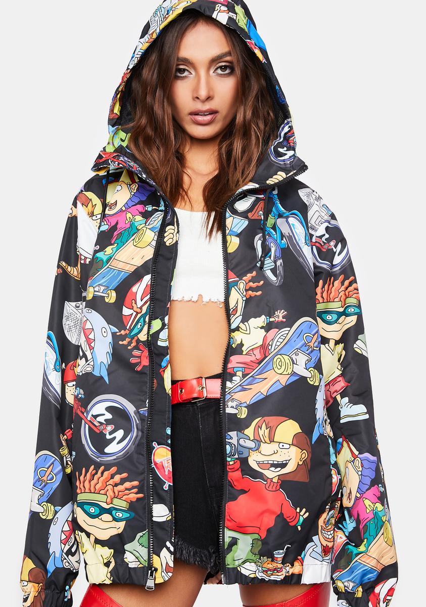 Members Only Rocket Power Hoodie Windbreaker - Multi – Dolls Kill