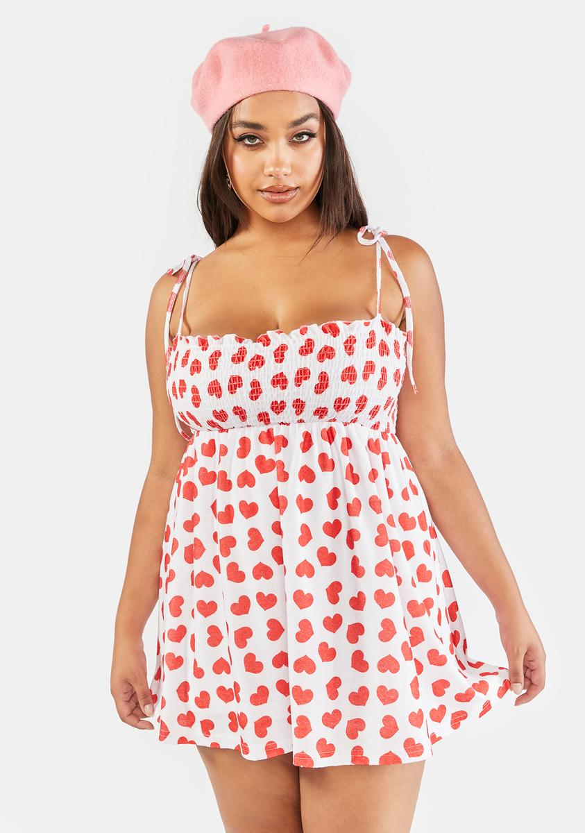 loyal hearts mini dress Plus Size Sugar Thrillz Heart Velour Smocked Mini Dress