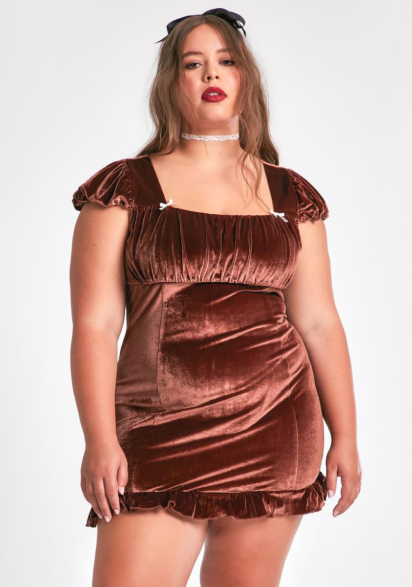 brown dress with feather trim Satin Tab Gown With Feathers in Dark brown Dark Brown