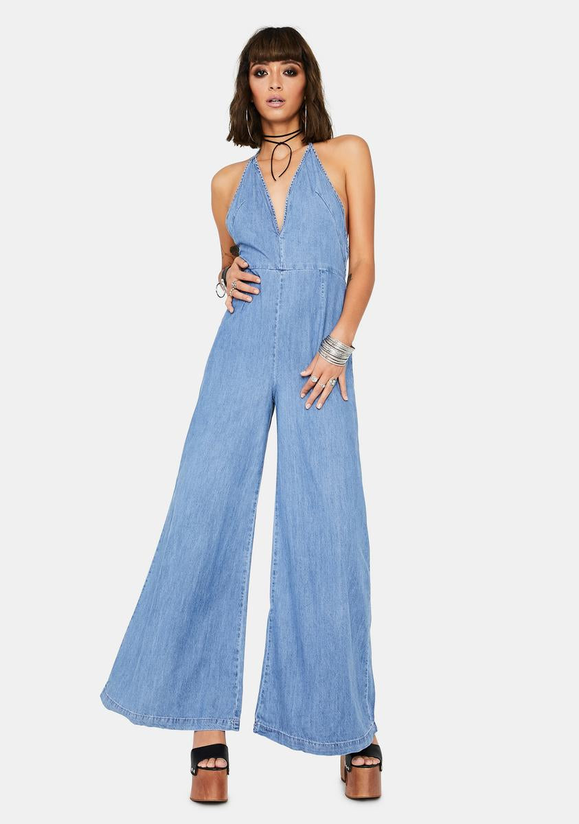 Free people halter jumpsuit top
