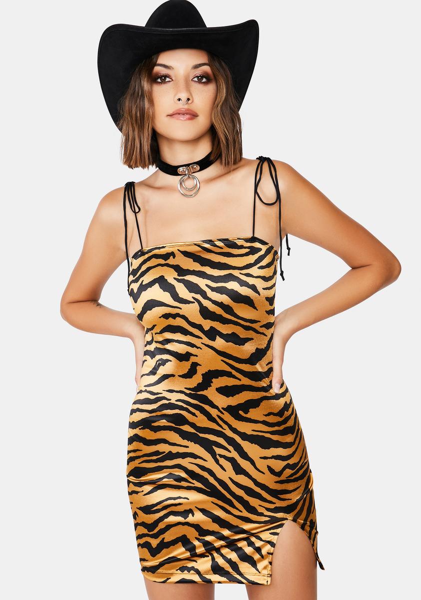 Motel Gold Tiger Verso Mini Dress – Dolls Kill