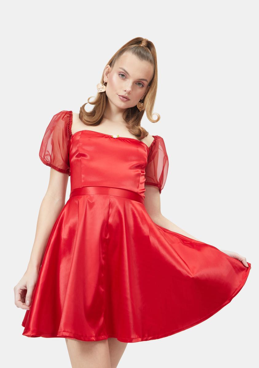 red satin babydoll dress Wine Red Mini Dress - Organza Babydoll Dress - Long Sleeve Dress