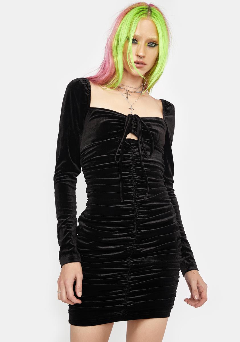 Square Neck Puff Sleeve Velvet Mini Dress - Black Dolls Kill Square Neck Puff Sleeve Velvet Mini Dress - Black Dolls Kill