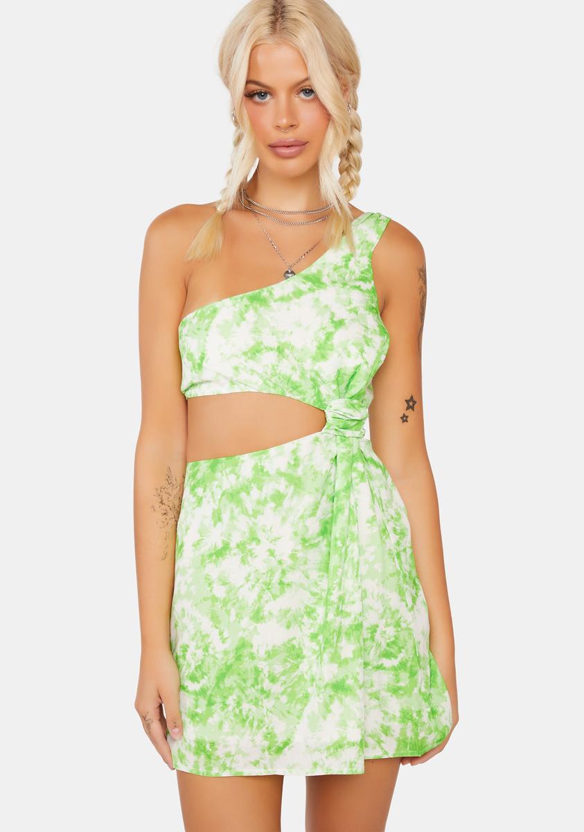 For Love & Lemons Tie Dye Cutout Mini Dress - Green Dolls Kill For Love & Lemons Tie Dye Cutout Mini Dress - Green Dolls Kill