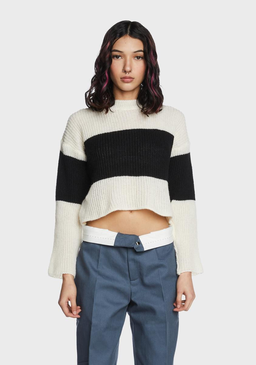 Dollskill black and white striped on sale sweater