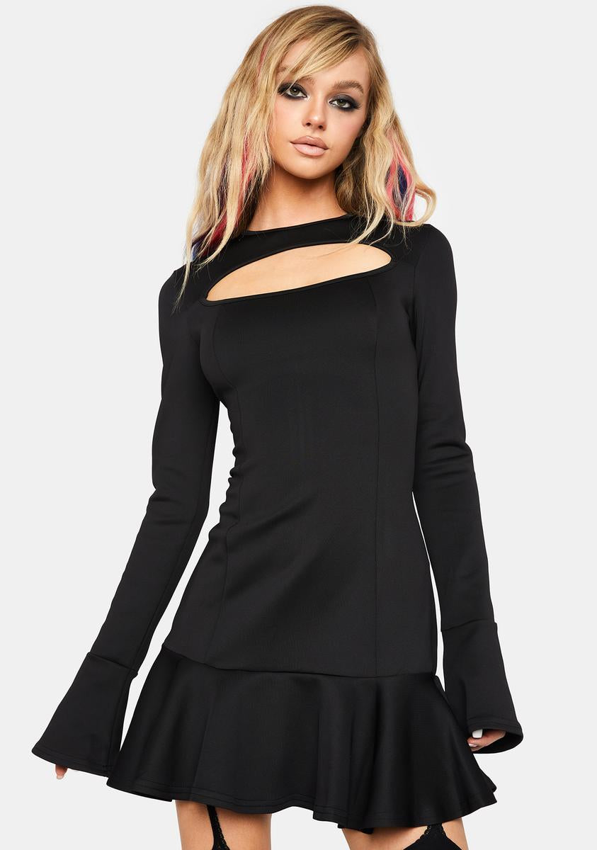 cheap black dress shirt Patricia Keyhole Dress in Black main image 0