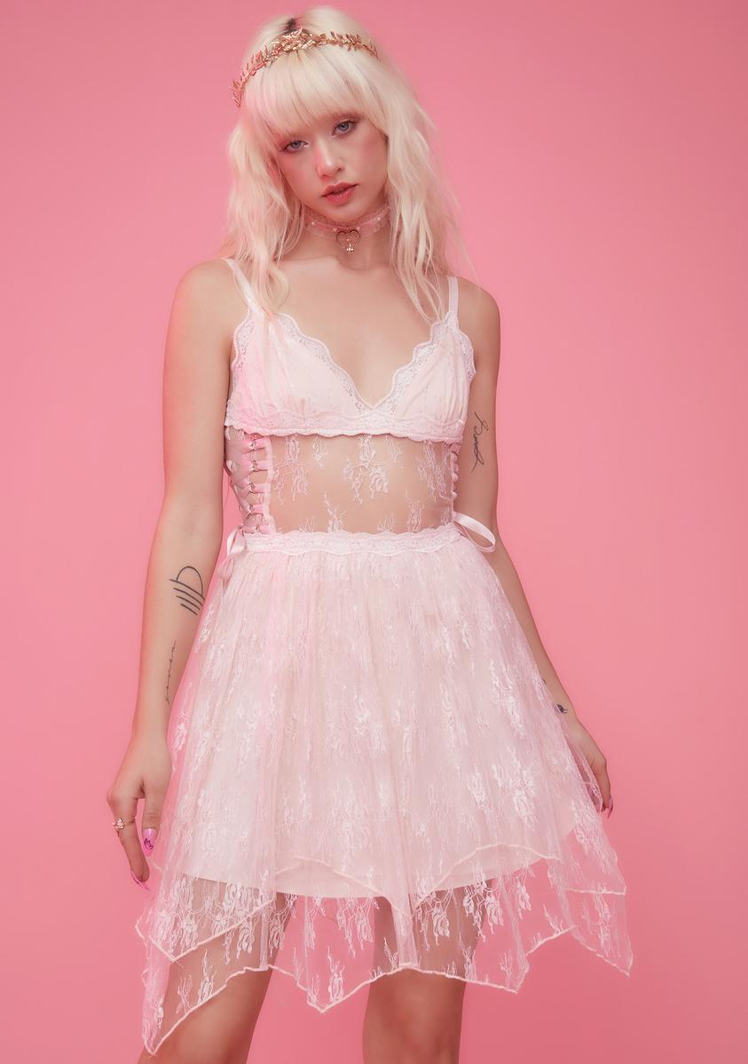 Sugar Thrillz Lace Dress With Side Seam Corset Detail