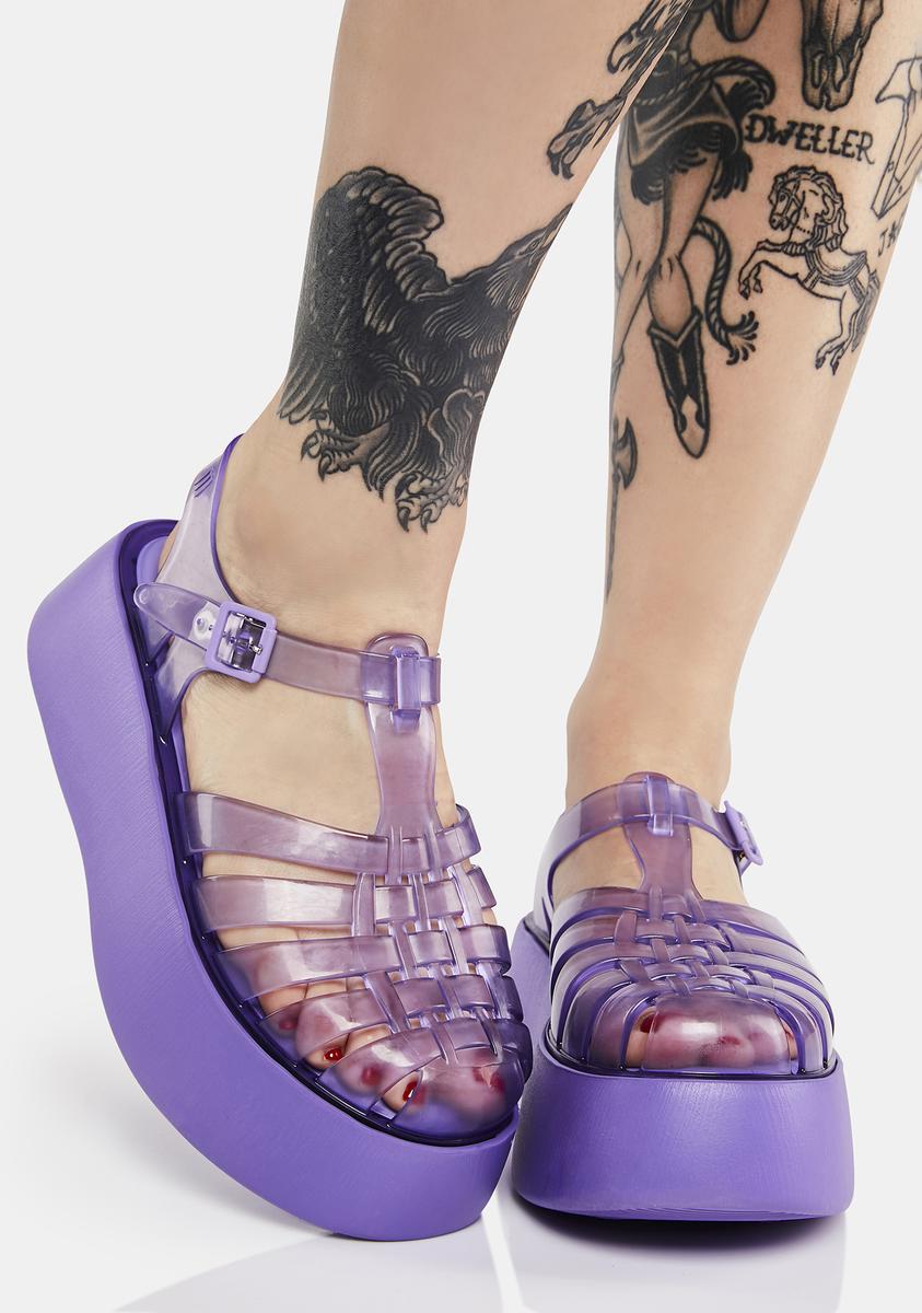 Purple Sugar Rush Jelly Sandals Melissa Strappy Upper Platform
