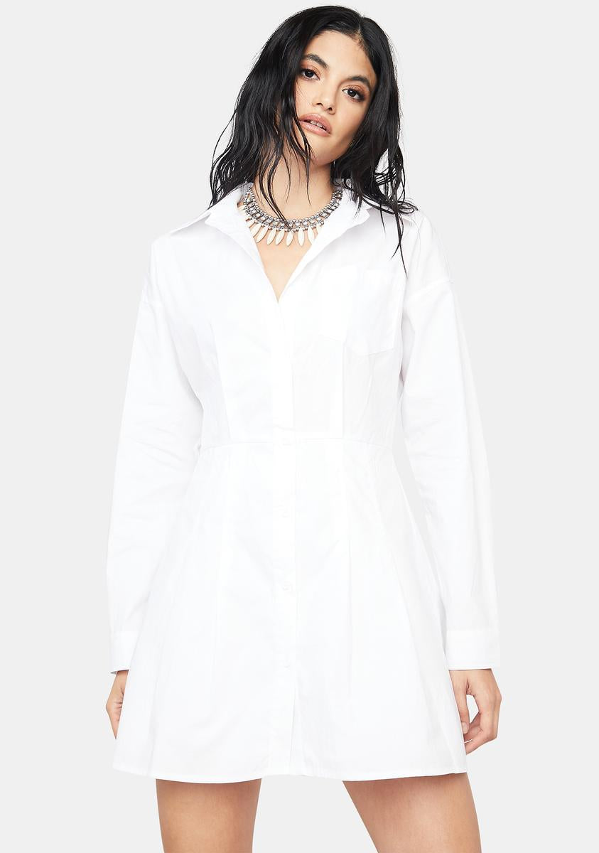 Collared A Line Button Up Long Sleeve Shirt Dress White Dolls Kill Collared A Line Button Up Long Sleeve Shirt Dress White Dolls Kill