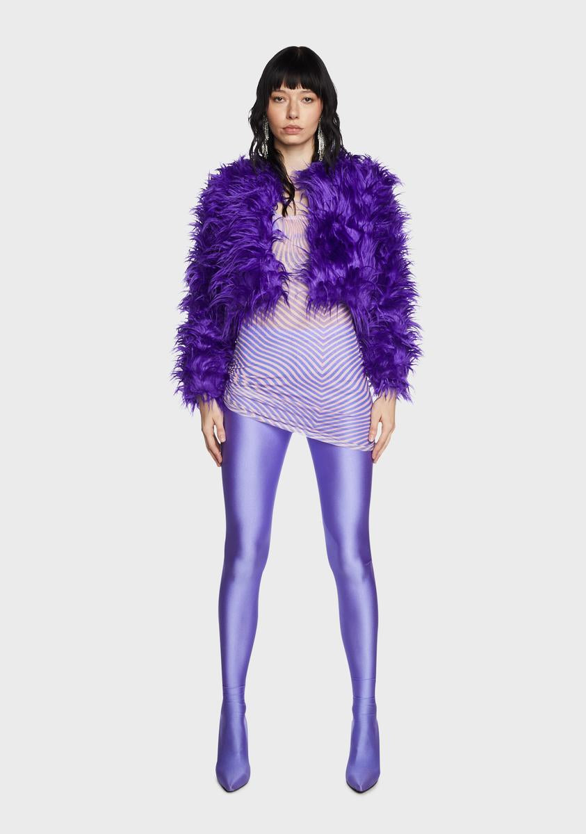 Purple shaggy jacket deals