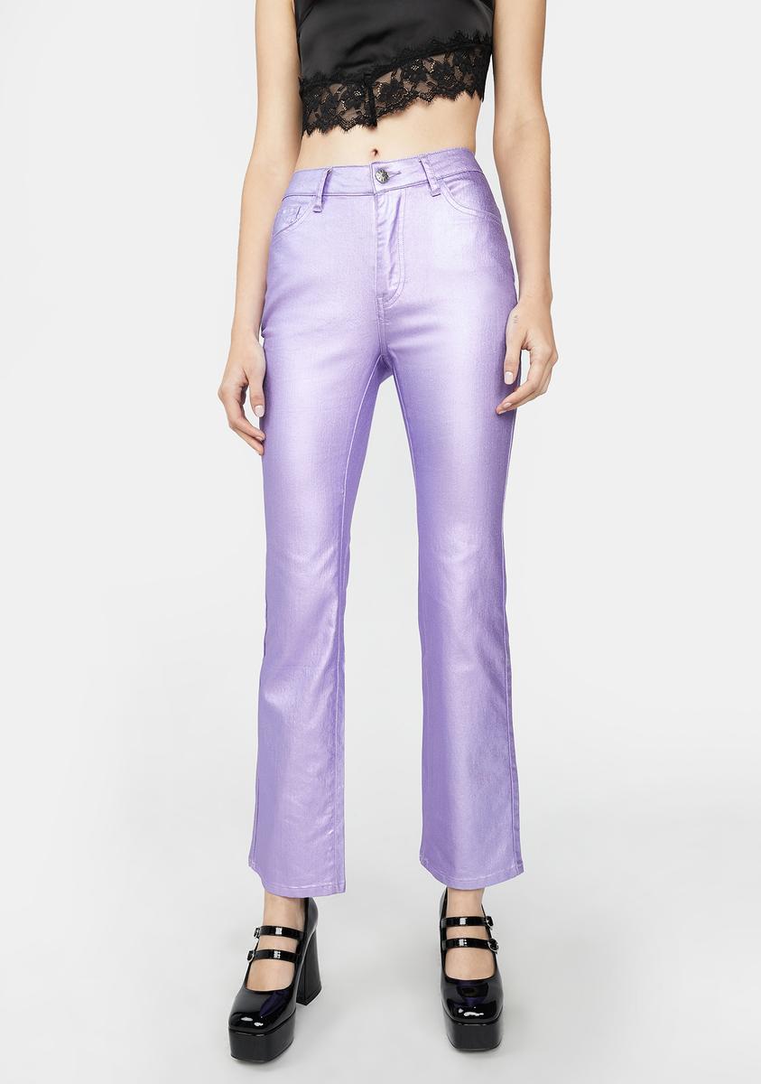 Pushbutton Purple One-Leg Jeans