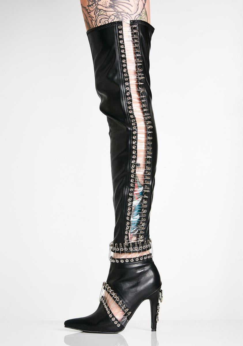 Current Mood Queen Pin Thigh High Boots – Dolls Kill