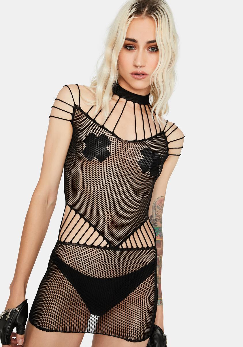 fishnet backless babydoll dress Womens Mini Dress for Clubwear Halter Neck Lace-up Hollow Out Fishnet Dress  Sleeveless Backless Stretchy Bodycon Dresses