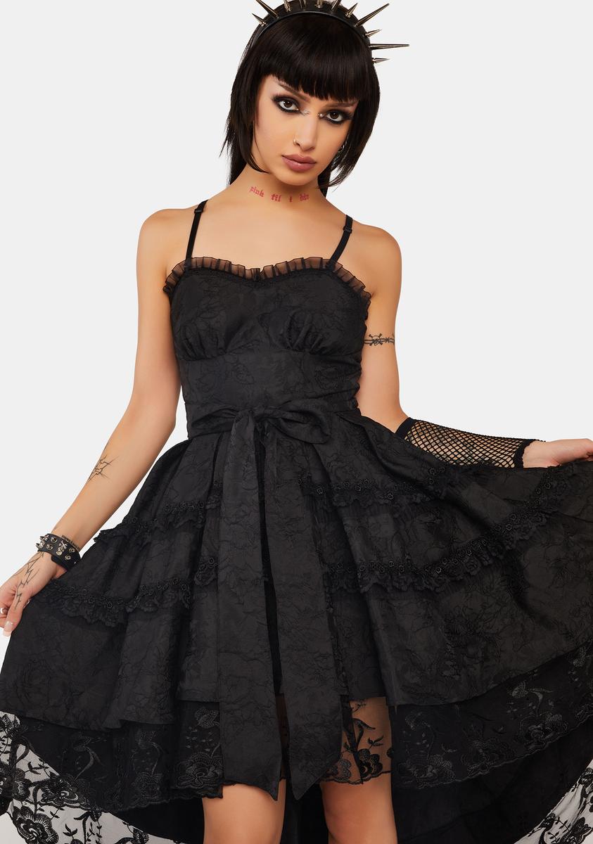 Dark In Love Lace Rose High Low Dress