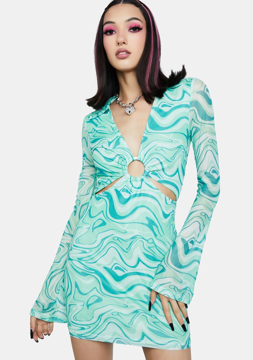 Bailey Rose Green Swirl Print Mini Dress Dolls Kill Bailey Rose Green Swirl Print Mini Dress Dolls Kill
