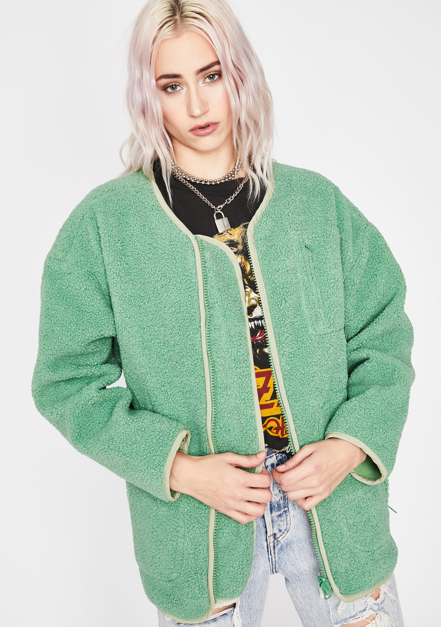 Fluff Off Sherpa Jacket Dolls Kill