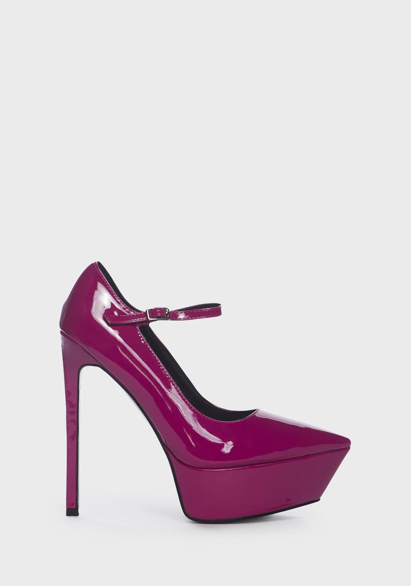 Patent Pointed Toe Heels Pink – Dolls Kill